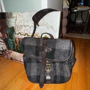 Filson Black and Gray Plaid Backpack